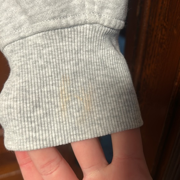 Light heathered gray Grey marl scuba oversized full zip crop hoodie - Picture 2 of 4